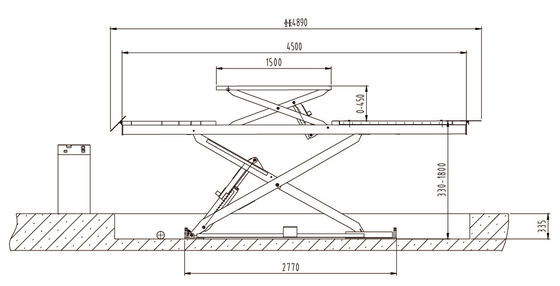 Hydraulic 3.5 Ton Garage Car Scissor Lift 1800mm Double Level Scissor Alignment Lift