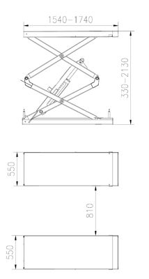 24V 3.5T Small Auto Scissor Lift For Repair Shop 2130mm Car Lifter Machine