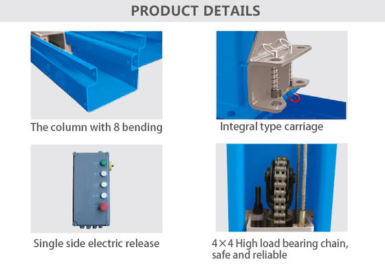 2.2kw Car Lifting Machine 3410mm Width 4T Double Cylinder Hydraulic Lift