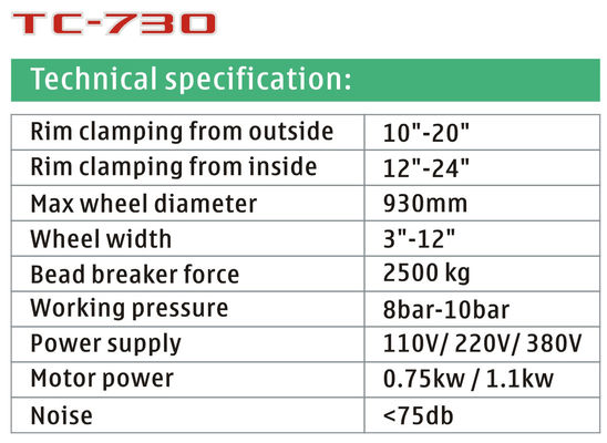 3-12 Inch 950mm Car Tyre Changing Machine Tilt Back Column Design Auto Tire Changer Machine