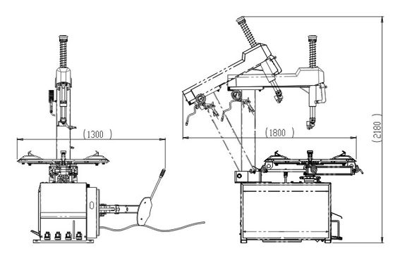 3-12 Inch 950mm Car Tyre Changing Machine Tilt Back Column Design Auto Tire Changer Machine