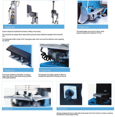 380volt Fully Automatic Tire Changer Machine Completed Pneumatically