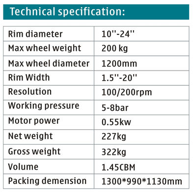 LED Display Truck Wheel Balancing Machine CE Truck Tire Balancer 100 / 200rpm
